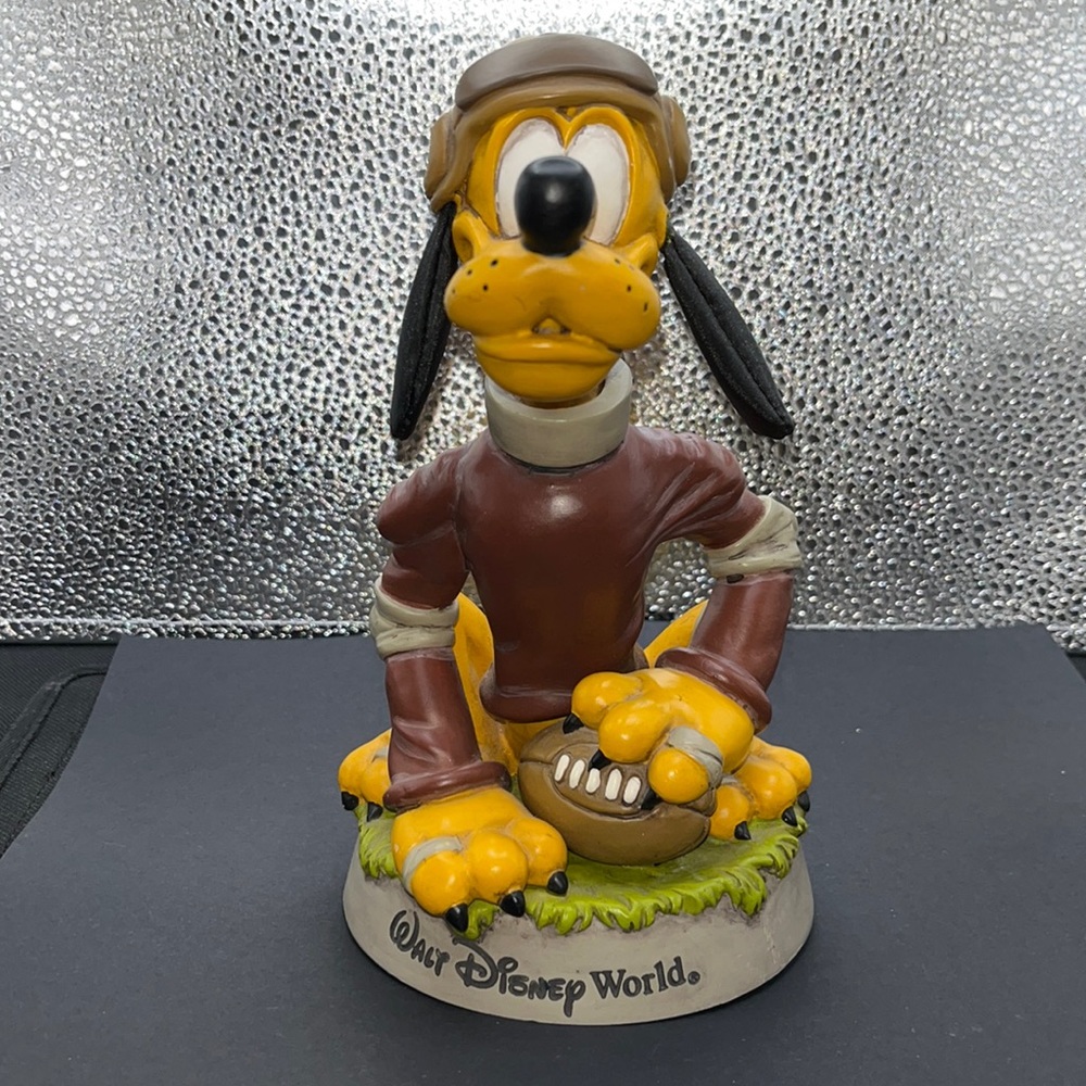Disney Pluto Leather Helmet Football Bobblehead Figurine- Disney World Resort
